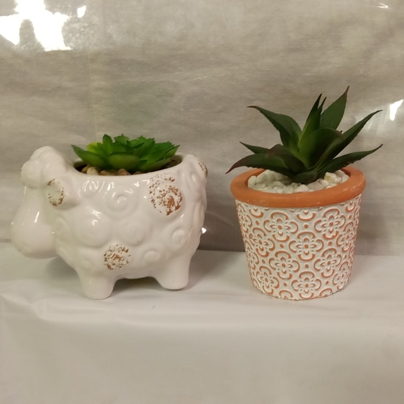 💕2 Old East Main Farm Animal Sheep,Planters,Ceramic Window Shelf Decor - Picture 3 of 8